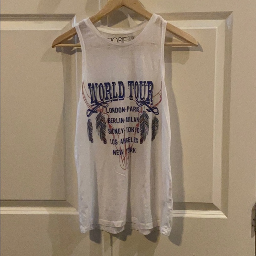 White “world tour” tank